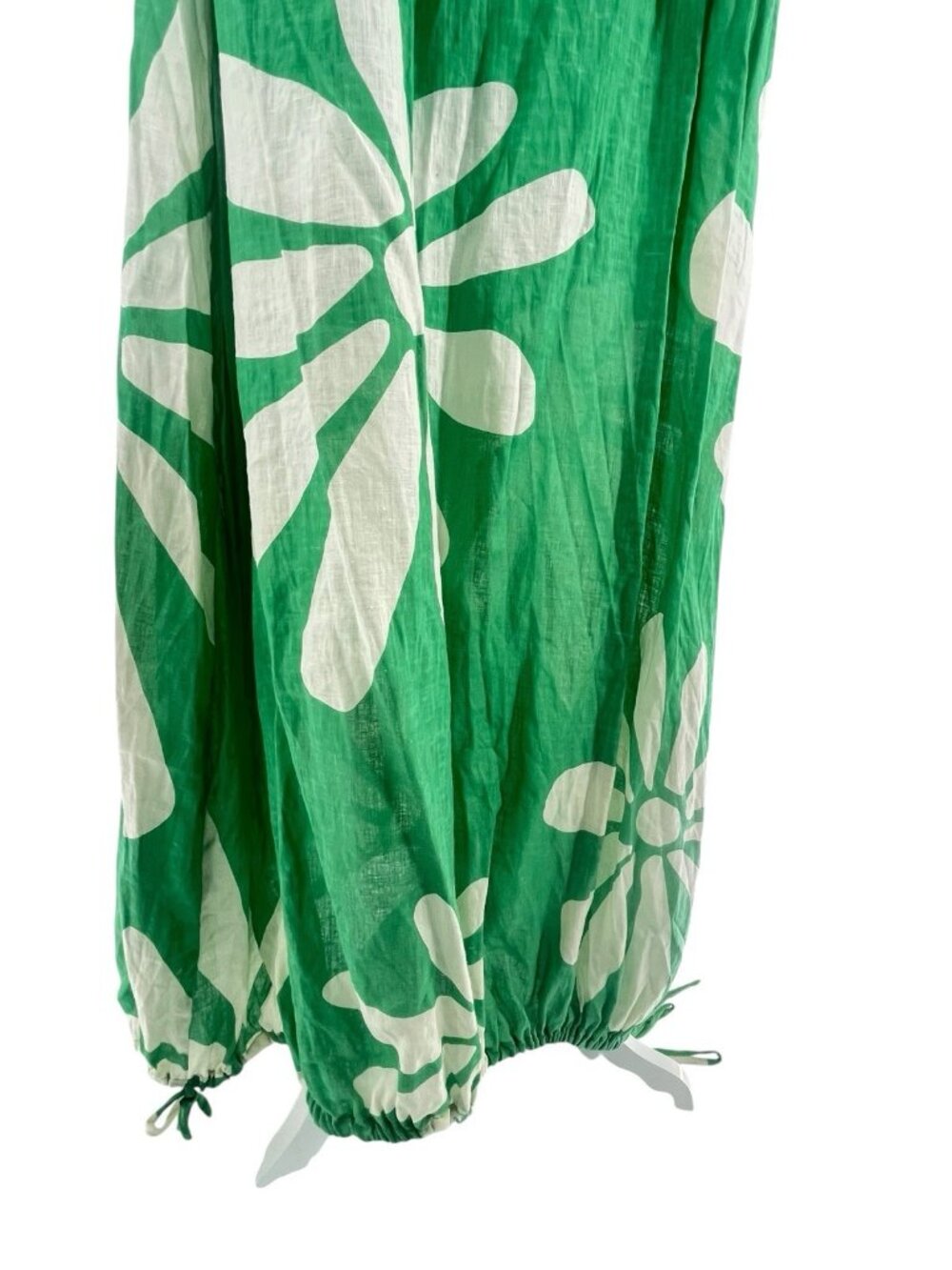 ZULU & ZEPHYR Women's Green Floral Flax Oversize Strappy Summer Maxi Dress US 2 - Picture 4 of 9